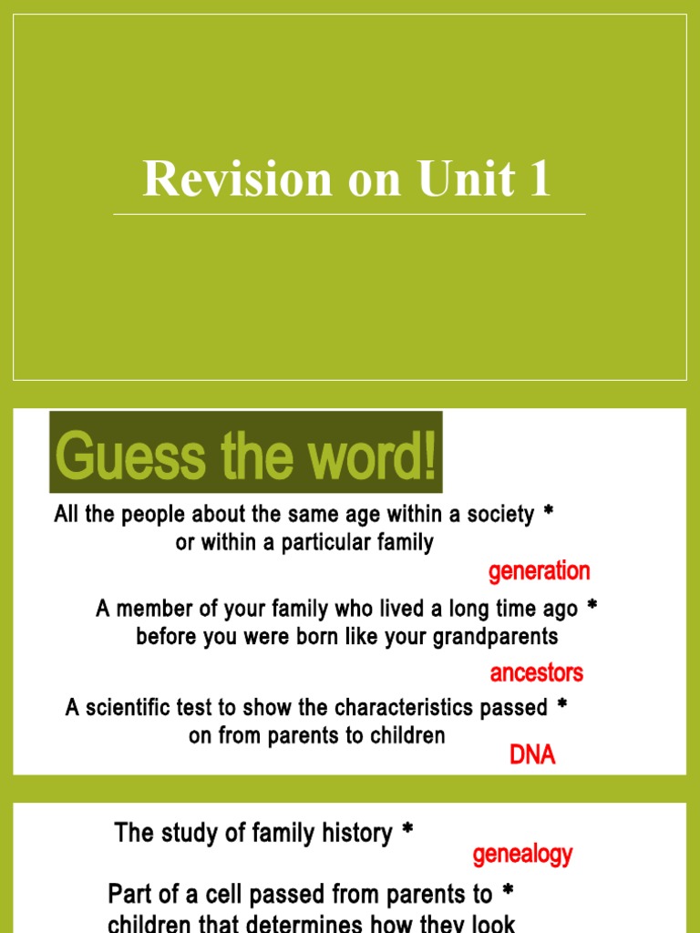 Revision On Unit 1 | PDF