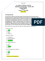 English - Class V - Group B - Answer Key