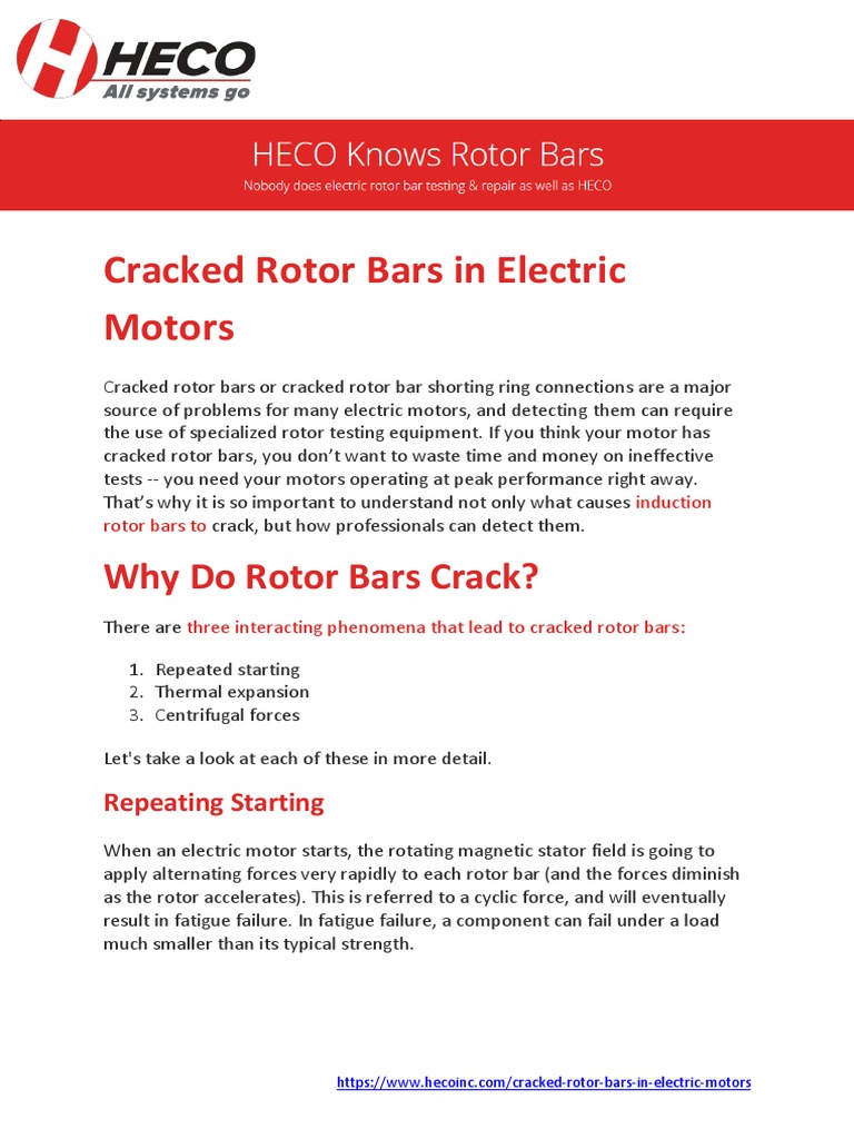 Cracked Rotor Bars in Electric Motors PDF Electric Motor