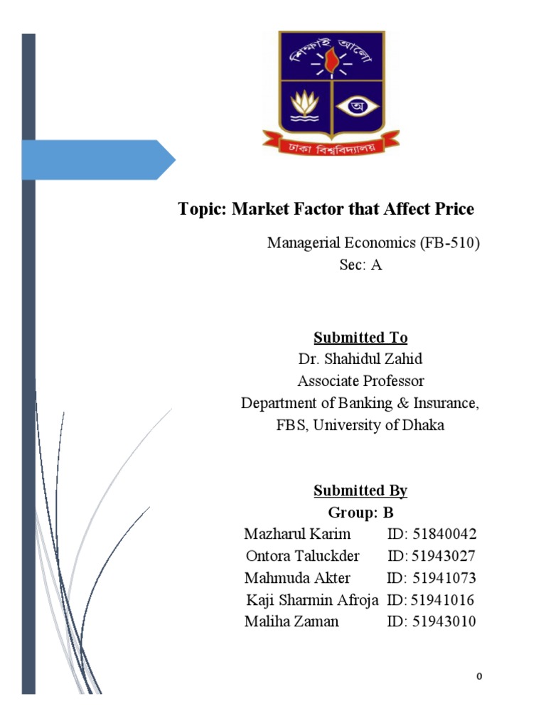 Market Factors Influencing Price Dynamics | PDF | Price Elasticity Of ...