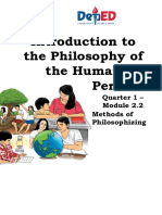 Introduction To The Philosophy of The Human Person: Quarter 1 - Methods of Philosophizing