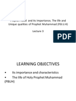 Prophet Hood and Its Importance, The Life and Unique Qualities of Prophet Muhammad (P.B.U.H)