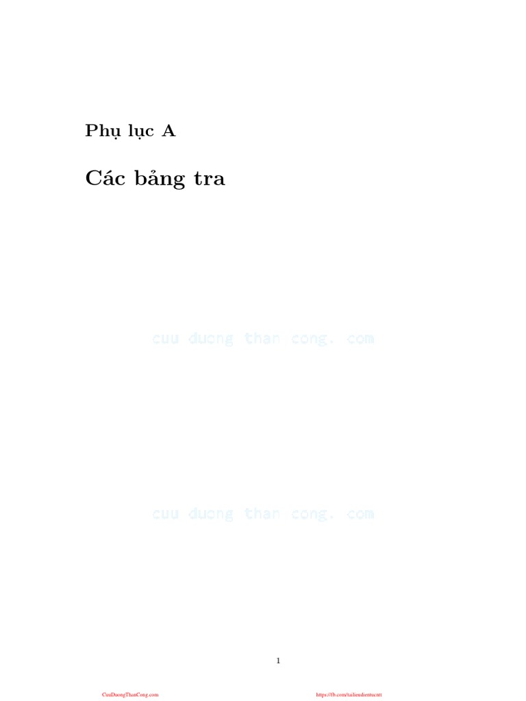 Xac Suat Thong Ke Nguyen Thi Hong Nhung Phu Luc A Cac Bang Tra ...