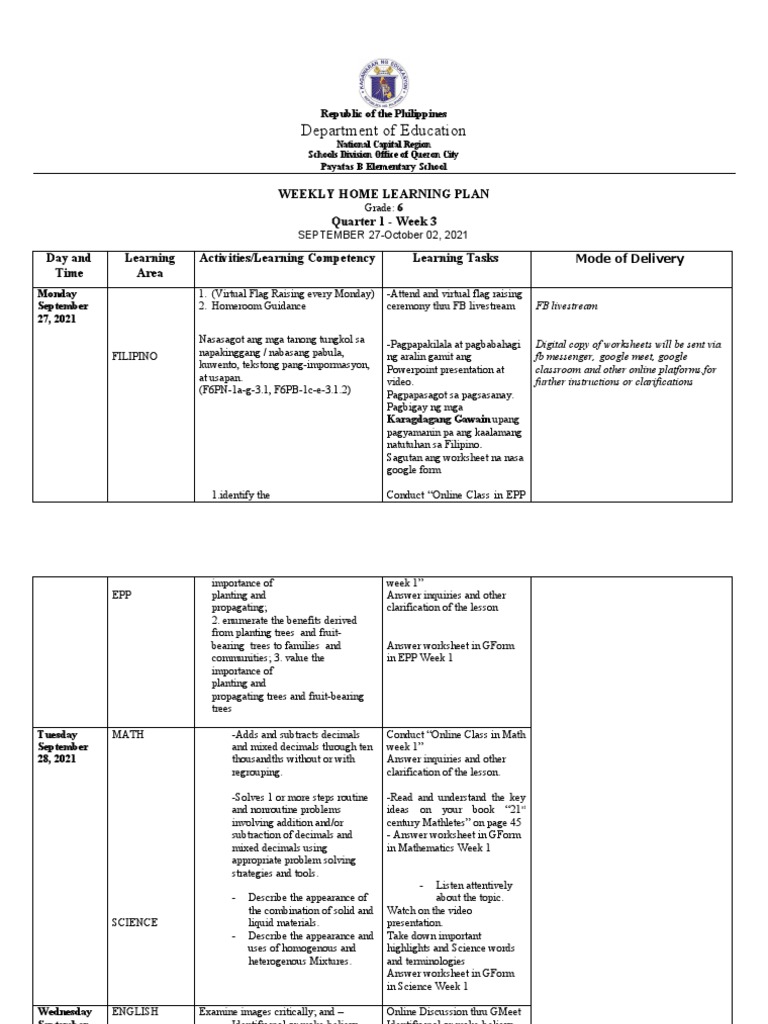 education department worksheet