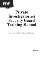 Private Investigator Security Guard Training Manual January 2008