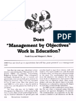 "Management by Objectives' Work in Education?