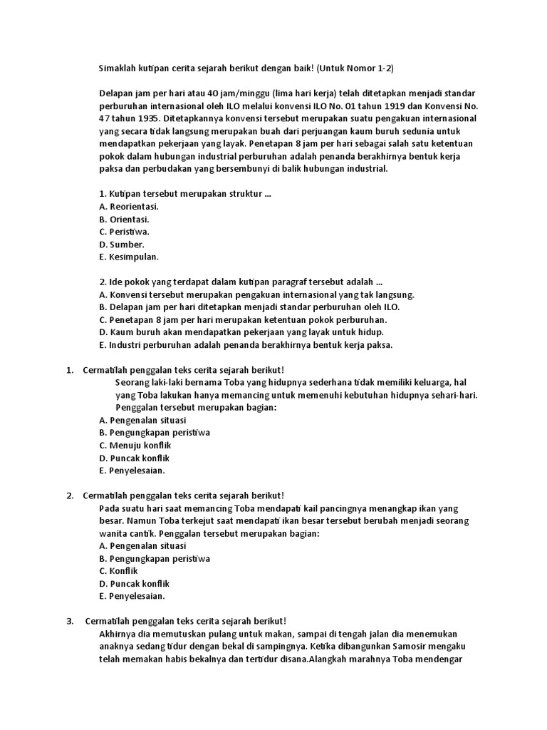 Pre-test Teks Cerita Sejarah Pdf