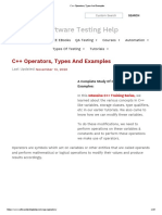 C++ Operators, Types and Examples