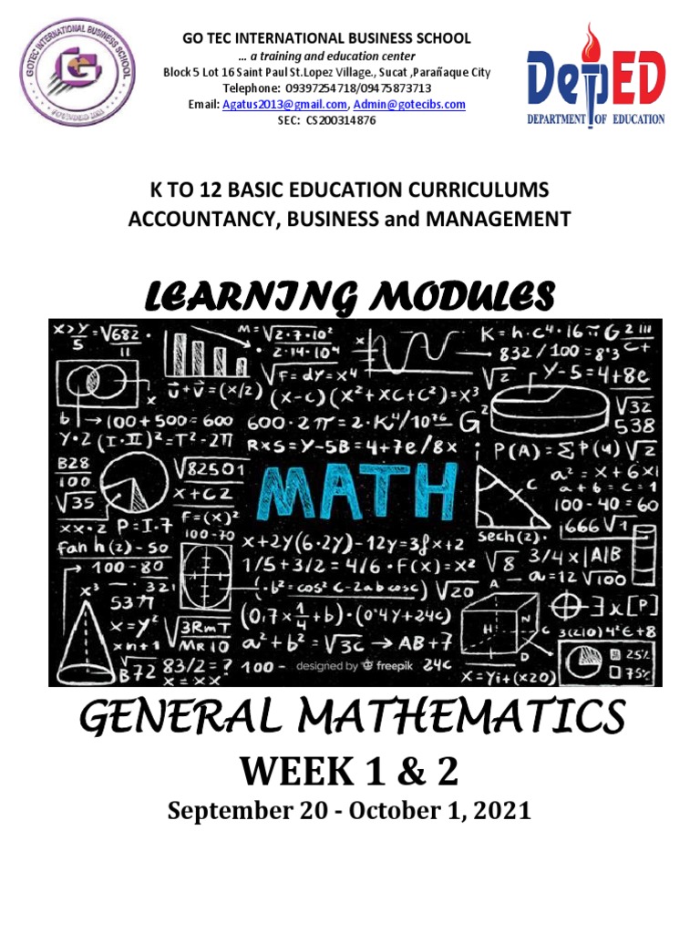Functions and Rational Functions Module | PDF | Function (Mathematics ...