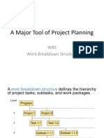 A Major Tool of Project Planning: WBS Work Breakdown Structure