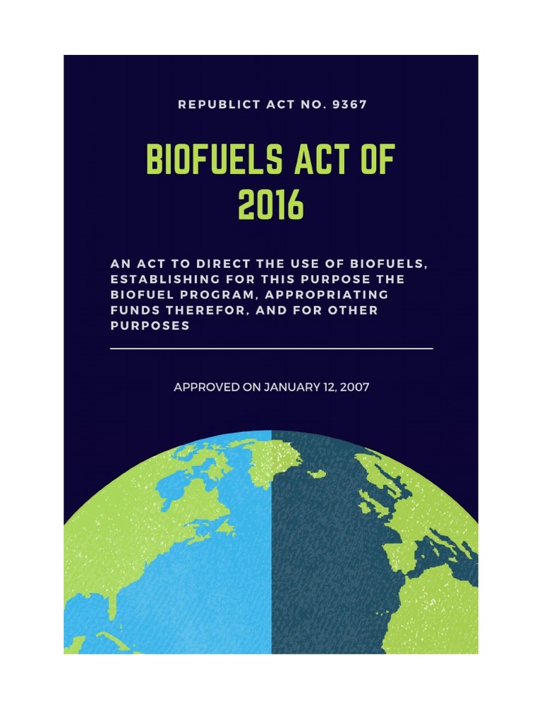 Ra 9367 Biofuels 1 | Download Free PDF | Biofuel | Biodiesel
