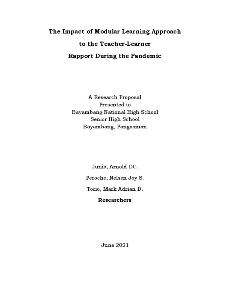 Impact of Modular Learning on Rapport | PDF | Educational Technology ...