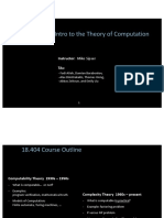 18.404/6.840 Intro To The Theory of Computation: Instructor: Mike Sipser Tas