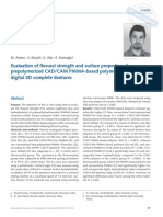 Evaluation of Exural Strength and Surface Properties of Prepolymerized CAD/CAM PMMA-based Polymers Used For Digital 3D Complete Dentures