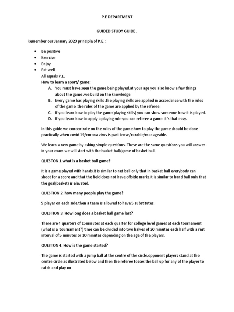 Basketball Notes PDF Sports Rules And Regulations Competitive Games