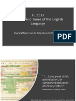 GE2133 The Life and Times of The English Language: Becoming Modern: From The Restoration To The Victorian Age
