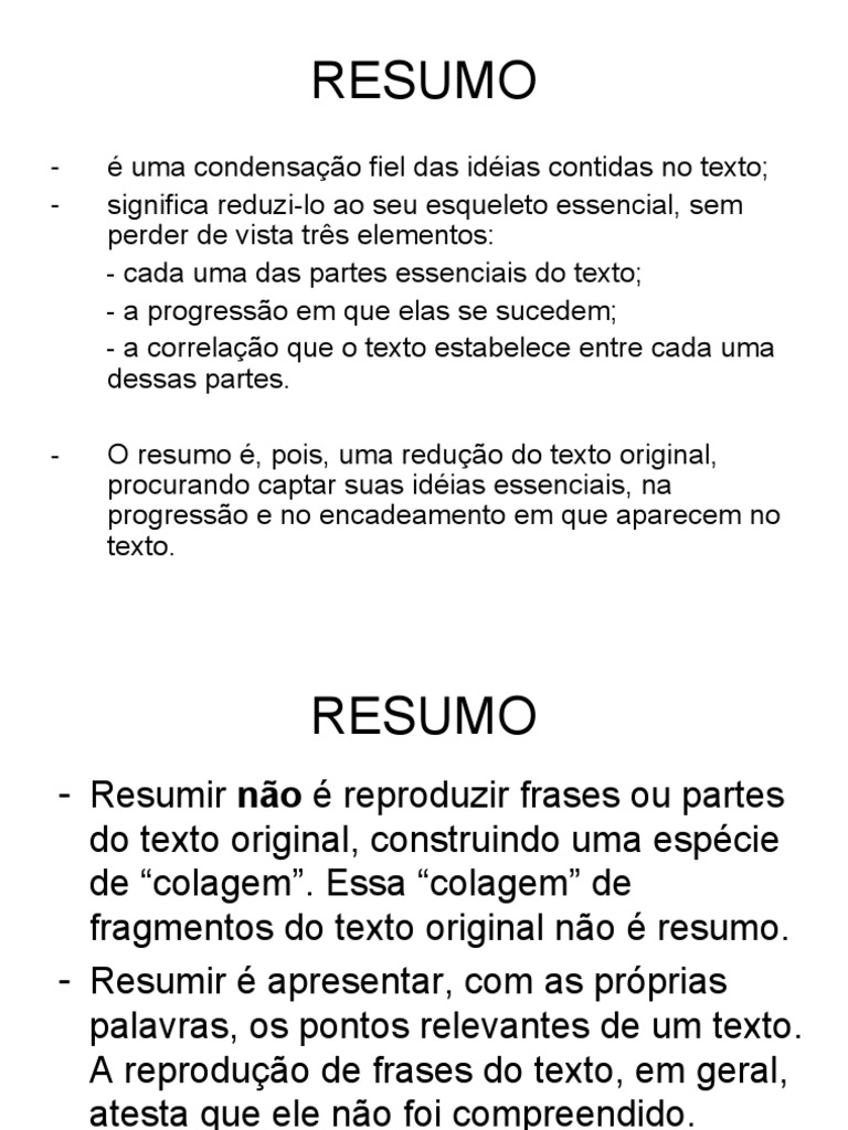 tipos de resumo pdf