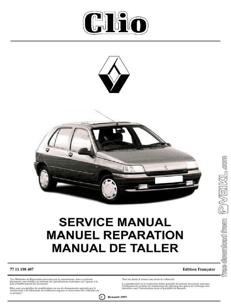 Renault Clio Service Manual, PDF, Courroie