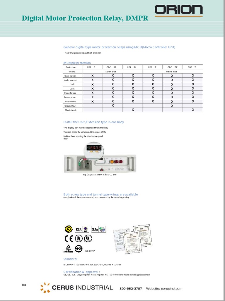 Digital Motor Protection Relay, DMPR | Download Free PDF | Relay ...