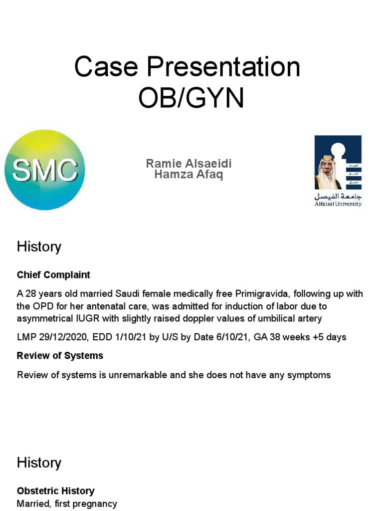 Ob Case For Presentation On 16Th April – JMNG
