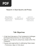 Research in Cloud Security and Privacy