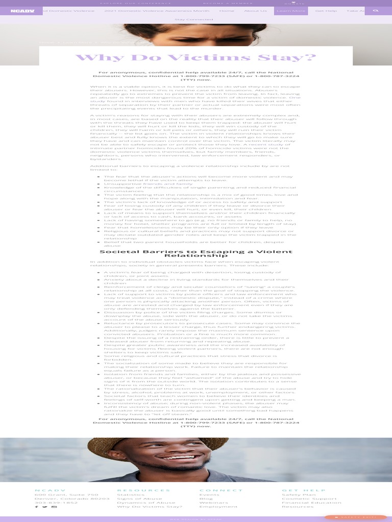 Why Do Victims Stay? PDF