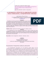 La Perspectiva Cultural de La Organización Escolar - Marco Institucional y Comportamiento Individual