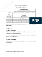 Manual de Procedimiento Creación de Manifiestos