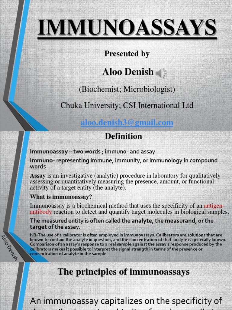 IMMUNOASSAYS Powerpoint Presentaion | PDF | Elisa | Immunoassay