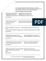 Paragraph Review: Direction: Write A Topic Sentence For The Group of Sentences Provided