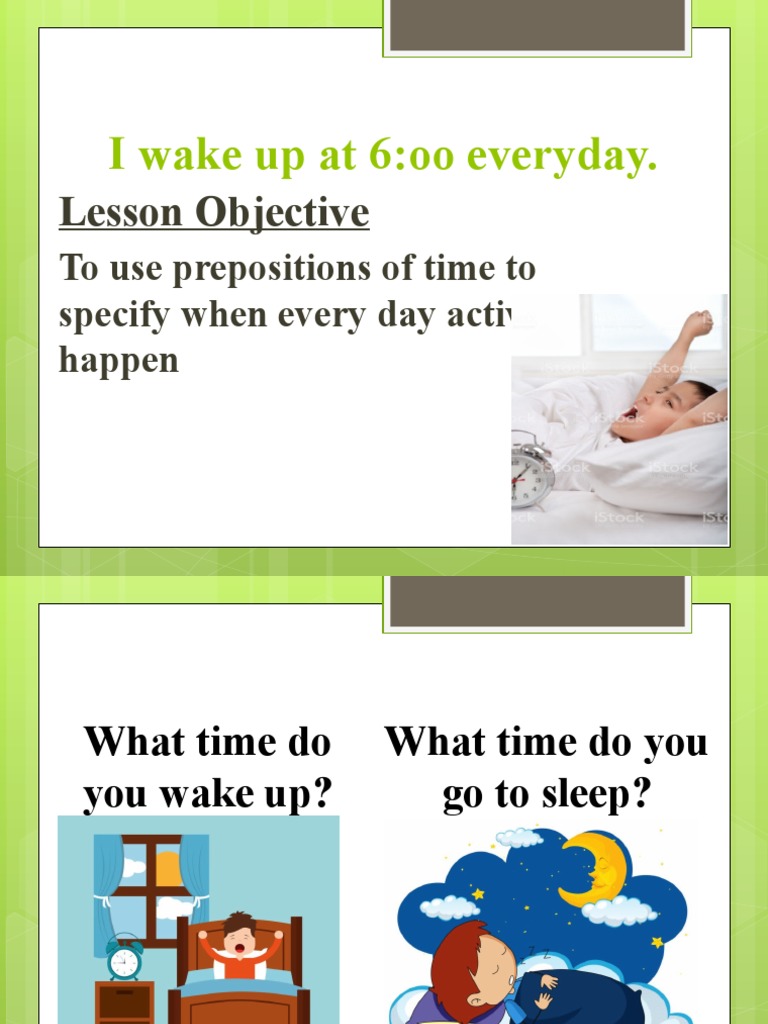 Daily Routines and Time Prepositions | PDF | Language Arts & Discipline