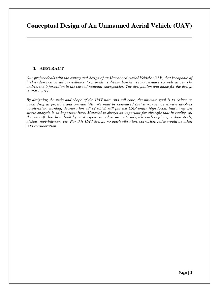UAV Design for Aerial Surveillance | PDF | Unmanned Aerial Vehicle ...