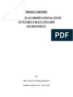 Project Report "A Study On An Observational Study On Women'S Role Towards Environment"