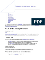 COVID-19 Testing Overview: Types of Tests