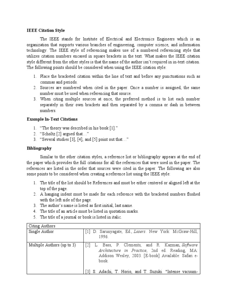 IEEE Citation Style Guide | PDF | Citation | Institute Of Electrical ...