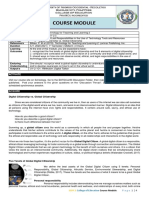 Course Module: Course Module Code Topic Coverage Reference/s Duration Learning Outcomes