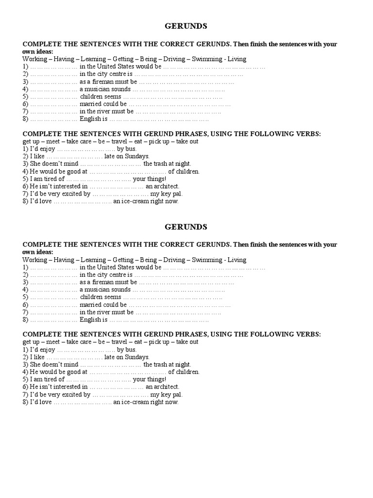 Gerunds As Subjects and Objects | PDF