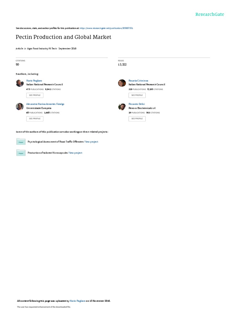 Pectin Production and Global Market PDF