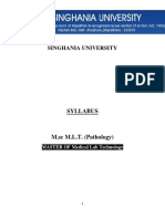 M Sc MLT Pathology Syllabus