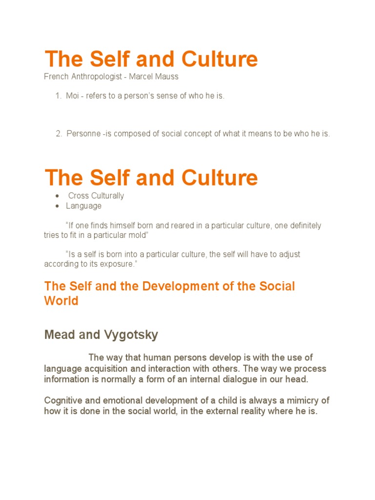 The Self and The Development of The Social World | PDF | Id | Gender ...