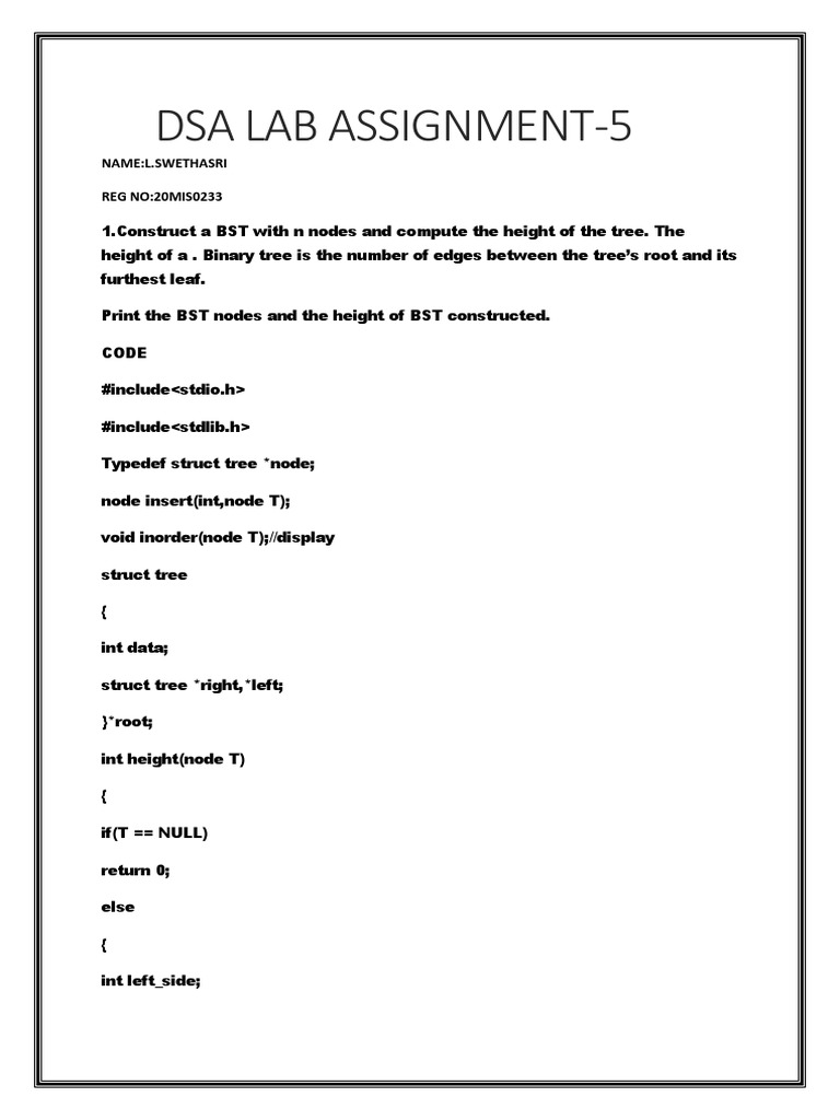 Dsa Lab Assignment5 PDF