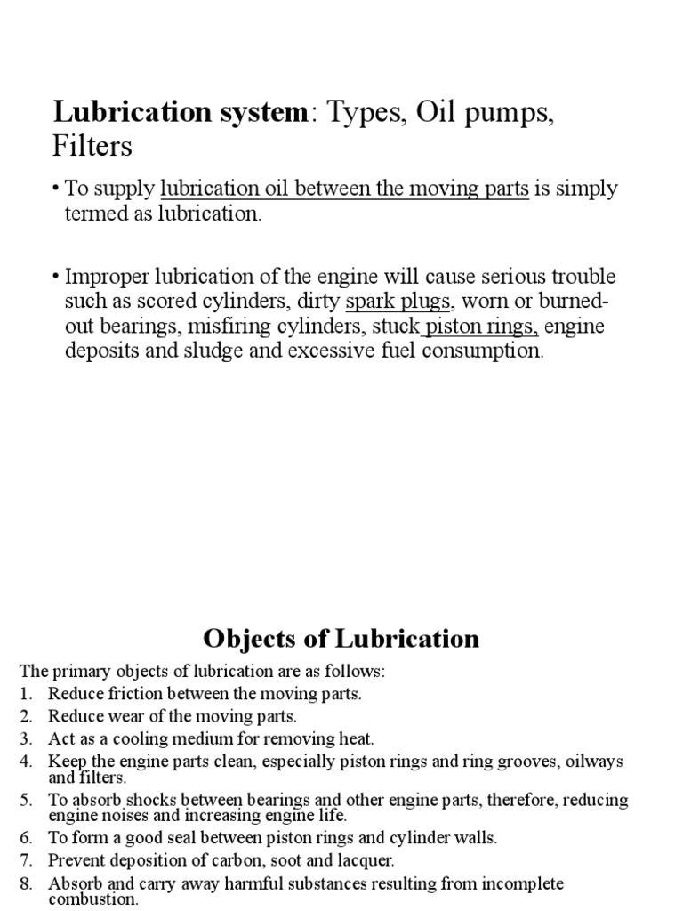 Lubrication Systems Explained Types of Lubrication Systems, Oil Pumps