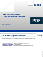 New Service Release Codecard Duplicate Request: User Instructions