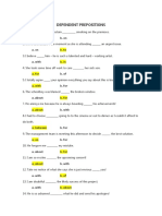 DEPENDENT PREPOSITIONS (Exercises)