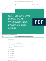 Contoh Soal Dan Pembahasan Tentang Fungsi Komposisi Dan Invers