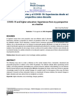 Multi-Ensayos La Educación Superior y El COVID-19: Experiencias Desde Mi Perspectiva Como Docente