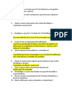 Atividade de Revisão para VG de História e Geografia