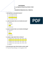 Cuestionario sobre los viajes de Cristóbal Colón a América