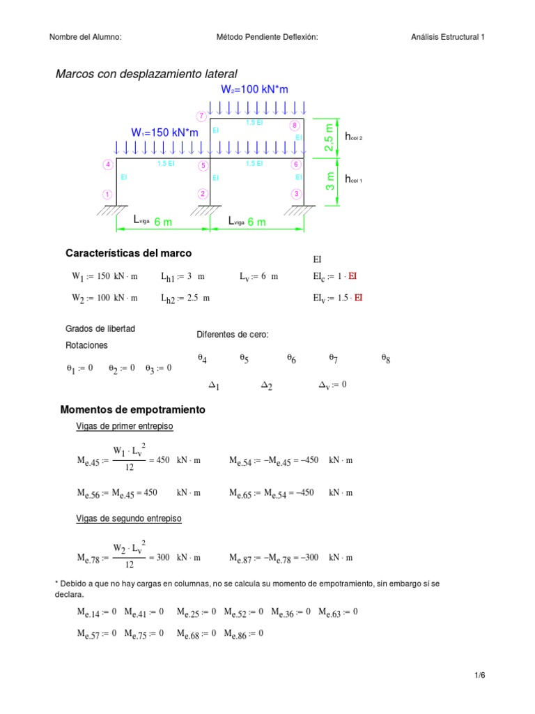 3 3 1 mathcad marcos con desplazamiento lateral pdf numerical