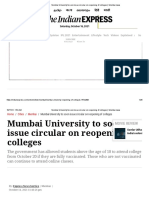 Mumbai University To Soon Issue Circular On Reopening of Colleges - Mumbai News